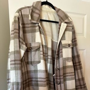 Neutral Plaid Shacket